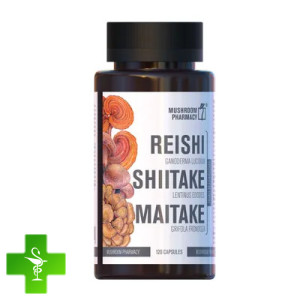 Комлекс грибів Рейші, Шиїтаке і Майтаке Mushroom Pharmacy Reishi Shiitake Maitake